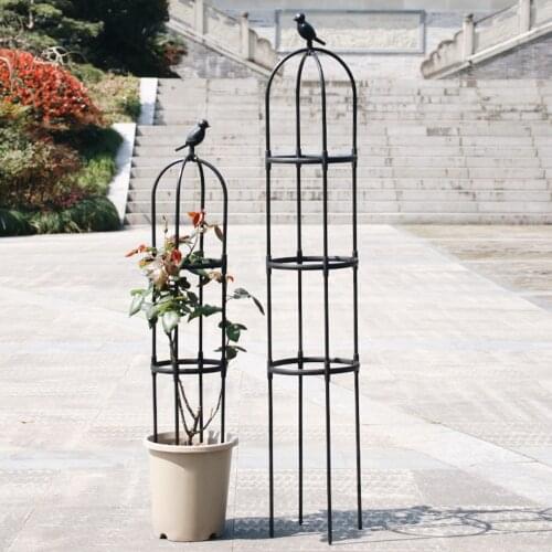 Support Frame Wrought Iron Garden Trellis Rack Climbing Height 150cm Steel Tomates Cherry 1 Set Gardening Tools Flower Vine