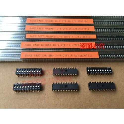 Original new 100% DIP DMR-10-V dial switch 2.54MM spacing 10 bits gold-plated foot 10P flat dial