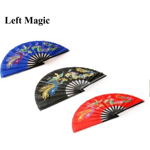 Professional Magic Bamboo Fan (Red/Blue/Black Color Available) Magic Tricks Magician Accessories Stage Gimmick Props Comedy