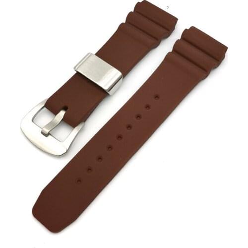 22mm Silicone Rubber Watchband Strap Bracelet For Seiko Diver Smart Watch Accessories Band Steel Fold Buckle Clasp Wrist Belt