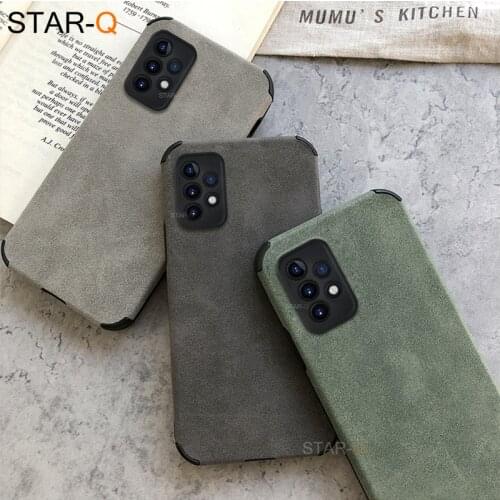 Luxury Vintage Leather Phone Case For Samsung Galaxy A32 A52 A72 4g 5g 2021 Men Airbag Shockproof Soft Back Cover On A 72 52 32