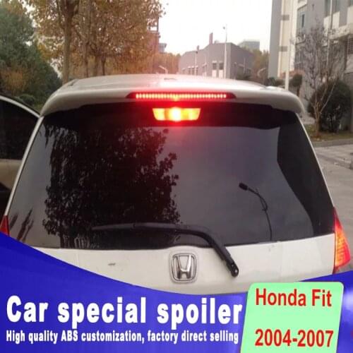 2004 2005 2006 2007 for honda Fit jazz Punching install ABS Material rear window roof spoiler Unpainted Primer Spoiler