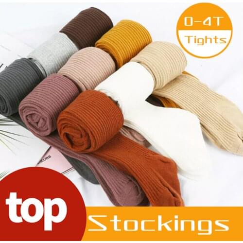 Kids Baby Girls Knit Tights Stockings Autumn Winter 2021 Brand New Ribbed Pantyhose Tights Hot Sale