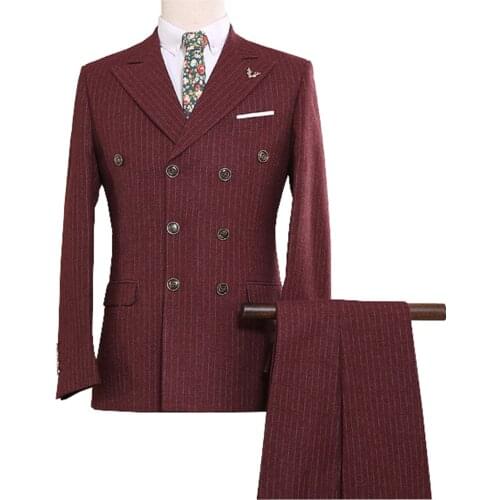 Custom Made tweed men suits British style Modern Blazer 3 Pieces Men Suits (Jacket+Pants+vest)custom suit S-5XL