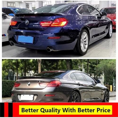 Real Carbon Fiber Rear Trunk Spoiler Lid V Style Rear Wing Spoiler Rear Trunk Black For BMW F13 F06 640i 650i M6 2012-2016