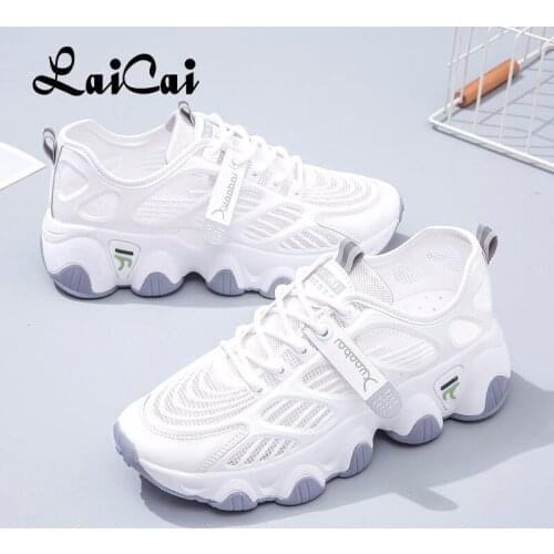 Womens Shoes 2021 Summer New Fashion Breathable Mesh Womens Muffin Bottom Shoes Korean Sports Style Ladies Casual Shoes