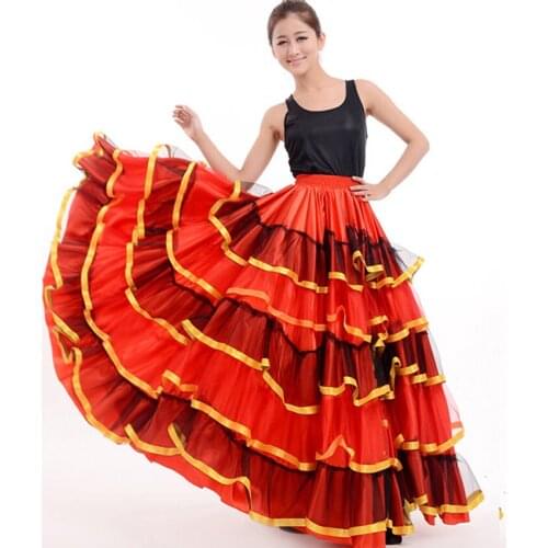 Flamenco skirt Ladies Spanish Flamenco Fancy Dress Dance Skirt Senorita Rumba Salsa Costume/Flamenco dress/Skirt Belly Dance