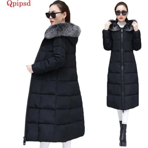 2021 Winter Jacket New Fashion Women Down Jacket Slim Large Size Hooded Jacket Women Thick Warm Cotton Outwear Women Long Parkas
