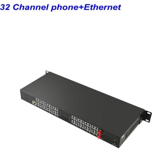 1Pair 32 Channel PCM Voice Telephone Fiber Optical Media Converters Extender with 100M Ethernet FC Fiber Port Caller ID FAX