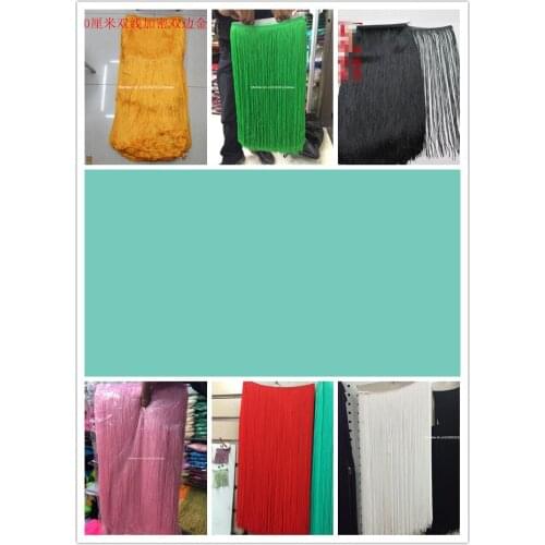 10 meters Lot 100CM Long Polyester Lace Tassel Fringe Lace Trim Ribbon Sew Latin Dress Stage Garment Curtain DIY Accessories