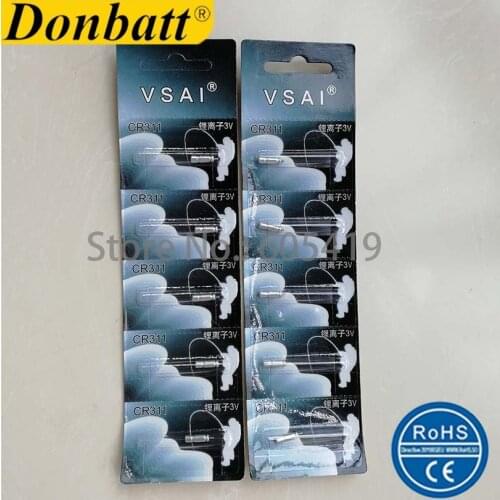 10pcs (2cards) per Lot 3V Pin type lithium battery CR311 BR311 for fishing float