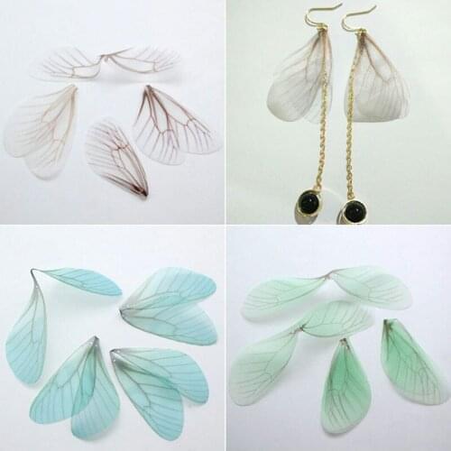 10Pcs Earring Chiffon Pendant Creative Butterfly Cicada Wing DIY Jewelry Making Material Accessory Translucent Earring Pendant