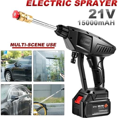 21V 15000mAh Cordless High Pressure Car Washer Portable Electric Powerful Wash Jet Patio Car Cleaner Washing Guns