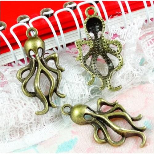 60pcs 18*32MM Antique Bronze Plated Charms octopus pendant Vintage DIY Handmade Jewelry