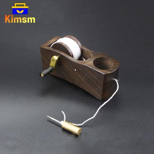 African Ebony Ink Line Maker For Woodworking Hand Crank Ebony Marking Gauge With 6.7m Cotton Thread Ink Fountain Carpenter Tools