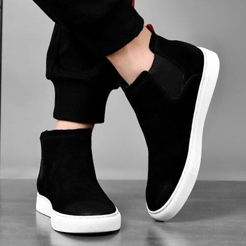 Genuine Leather Boots for Men Winter Warm Boots Chelsea Boots Comfortable Ankle Boots Mens Casual Shoes Plus Size Leather Shoes