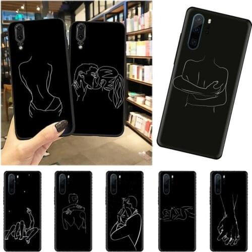 Black Sexy Art Rose Lover Harajuku Phone Case For Huawei Honor 7C 7A 8X 8A 9 10 10i Lite 20 NOVA 3i 3e