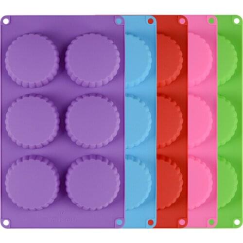 Food Grade 6 Cavity Resin Mini Pie Custard Mold Custard Tart Baking Pan Grooved Milk,Apple Pie Mold Kitchen Baking Tools JU0097