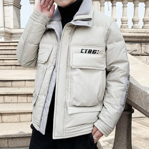 2020 Winter New Thicken White Down Jacket Outwear Mens Zipper Parkas Warm Duck Coat Male Oversized M-4XL