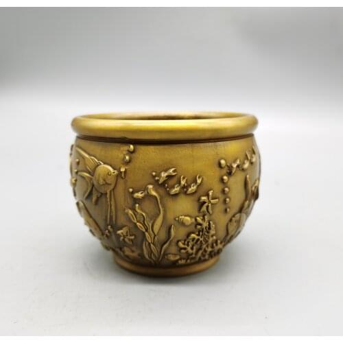 China Collect Copper Sculpture Fish SandalWood Incense Burner Metal Crafts Home Decoration