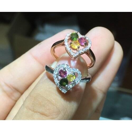 KJJEAXCMY boutique jewelry 925 Silver-inlaid Natural Garnet Female Ring Mini Support Detection
