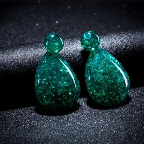 KMVEXO Fashion Bohemian Color Resin Water Drop Acrylic Earrings For Women 2018 Statement Earrings Party Accessories Wholesale