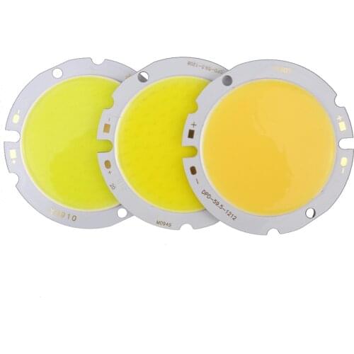 30W Round COB LED SMD Chip DC36-39V High Power Lights Lamp Bulb Diameter 59.5mm Warm White Pure White for home lighting 2pcs