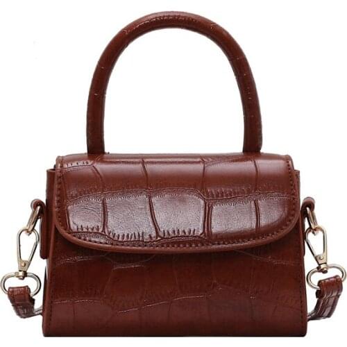 Summer Stone PU Leather Mini Ladies Handbags Adjustable Shoulder Fashion Crossbody Bag Women