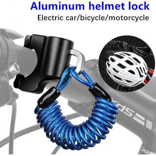 Mini Bike Helmet Lock Anti-Theft Alloy Cable Backpack Lock For Helmet Bag Motorcycle MTB Bicycle Accessories With Two Keys