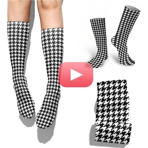 Fashion 3d Thousand Birds Pattern Socks Lattice Print Kawaii Cute Socks Men Women Autumn Winter Casual Socks Comfortable Socks