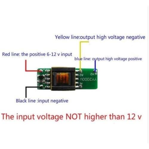 High-voltage Power Boost Step-up Module DC 6V-12V to 1000V 1500V Generator Board
