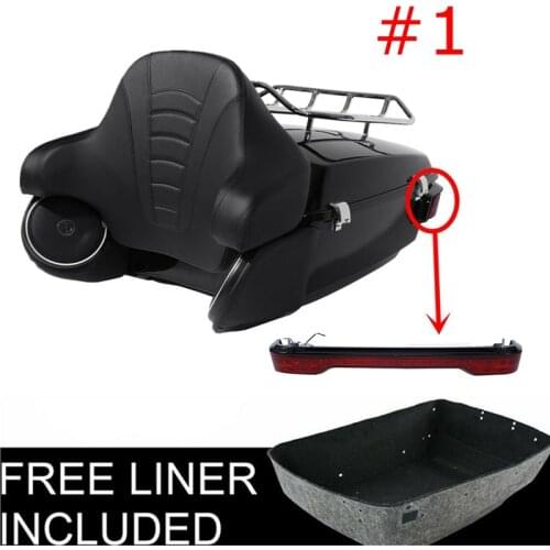 Motorcycle King Pack Trunk W/ LED Tail Light Speakers For Harley Tour Pak Touring Road Street Electra Glide King 2014-2020