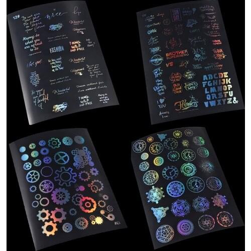 Resin Fillings Kit Transparent Decorate Stickers for Silicone Resin Molds Resin Craft Supplies Holographic Magic Circles Design