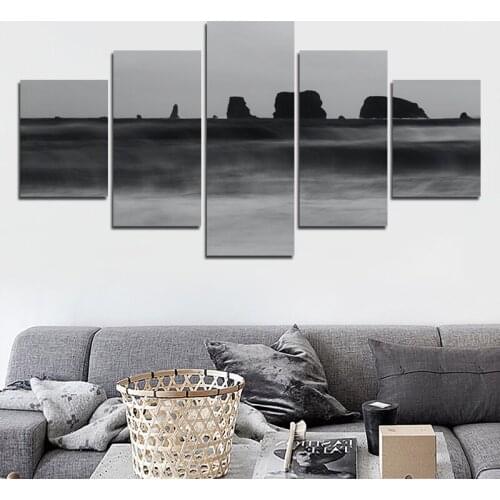 Simple Style Sand Dunes Nature Landscape Poster Black and White Canvas Painting and Print Wall Art Picture for Home Decor