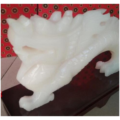 Natural Afghan White Jade Feng Shui Decoration Zodiac Lucky Fortune House Dragon Office Living room Entrance crafts