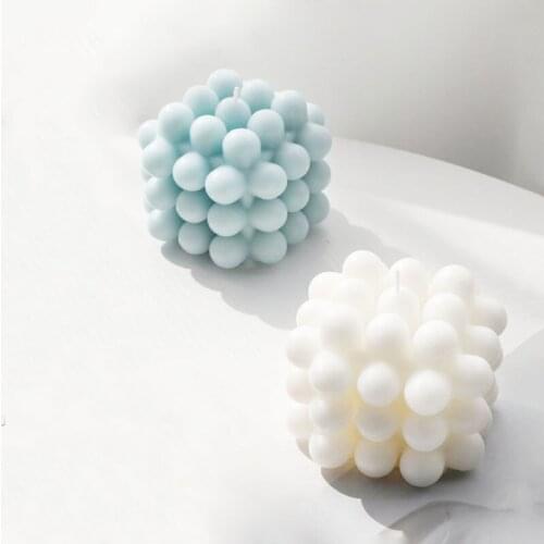 New 3d Bubble Cube Soy Wax Candle Mold Diy Silicone Mold Plaster Decoration Aroma Wax Soap Mold Chocolates Resin Home Crafts