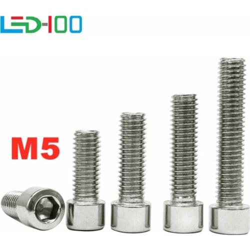 NEW M5 M6304 A2-70 Stainless Steel Din7984 Hex Hexagon Socket Thin Low Short Profile Head Allen Cap Screw Bolt L=4-40mm