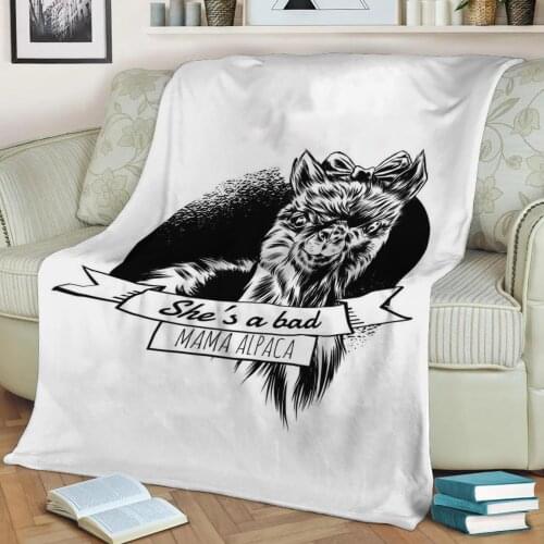 Alpaca mom Flannel Throw Blanket 3D Printed Keep Warm Sofa Child Blanket Home Decor Textiles Dream Family Gift