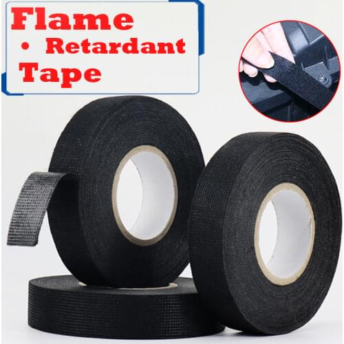 19mm x 15M Flame Retardant Tape Heat-resistant Tesa Type Coroplast Adhesive Cloth Tape For Car Cable Harness Wiring Loom Protect