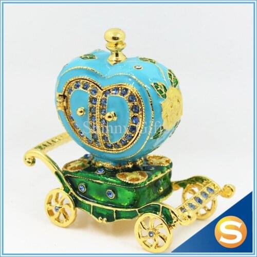 Wholesale royal carriage shape metal jewelry box trinket Box SCJ1066