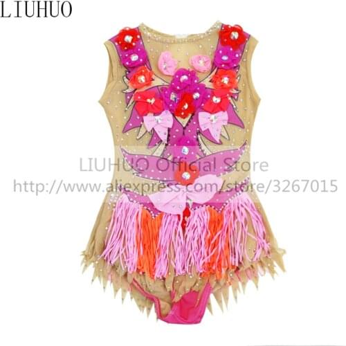 LIUHUO Figure Skating Dress Womens Girls' Ice Performance Rhythmic Gymnastics Competition Multicolor Leotard Dance Sleeveless