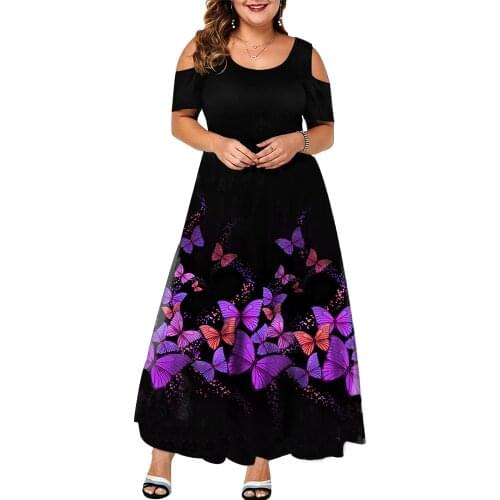 2021new Plus Size 7XL Dress Evening Party Summer Maxi Women Dress Large Ladies Short Sleeve Floral Printed Elegant Gifts