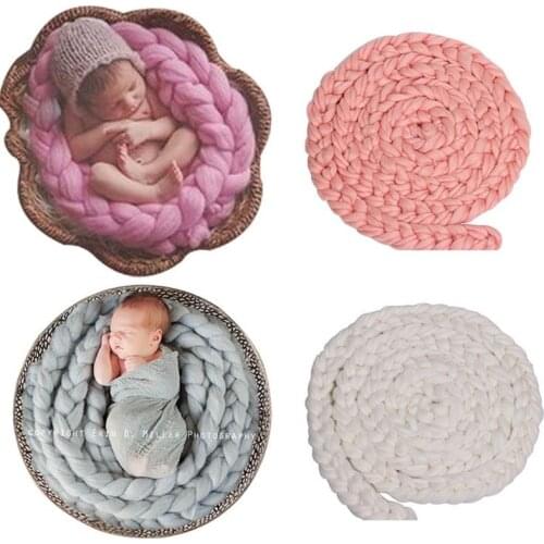 Hand-woven Braids Baby Blanket Photo Background Blankets Childrens Photography Props Newborns Baby Room Decoration Accessories