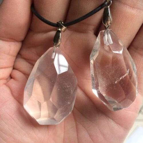 White rock crystal quartz stone pendant natural gem stone pendant for woman for gift