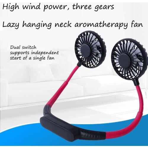 Hanging neck fan usb portable small electric fan handheld lazy sports mini