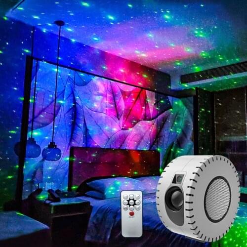Aurora Star Galaxy Starry Sky LED Projector Lamp Rotating Night Light Colorful Nebula Cloud Lamp Atmospher Bedroom Beside Lamp