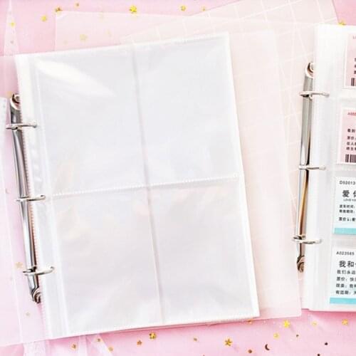 DIY 20Pcs/Lot Loose-Leaf Bag Transparent Storage Bill Business Card Pocket Album Pages Collection Sheet Protector Accessories