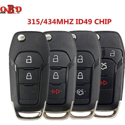 HKOBDII 2/3/4Buttons Flip Remote Key Keyless Entry Fob 315/434MHz for Ford Fusion/Foreus/New Mondeo FCC ID: N5F-A08TAA HU101