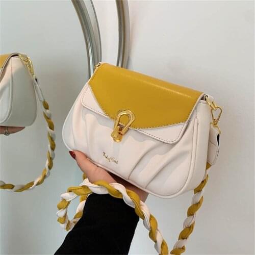 Rope Shoulder Belt Small PU Leather Armpit Bags for Women Trend Luxury Fashion Chain Shoulder Handbag