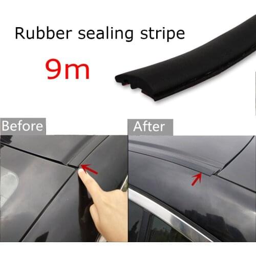 1set Universal 9m Rubber Seal Car Front Rear Windshield Sunroof Waterproof Dustproof Edge Strip Trim All Weather